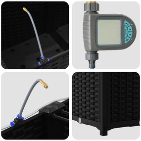 Jardineiras vidaXL com Sistema de Irrigação 4 pcs Preto