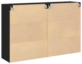 Armários de Parede 2 peças Carvalho Preto 69,5x34x90 cm Madeira Ingênu