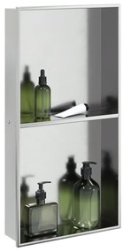 Nicho parede p/ duche 32x62x9 cm aço inoxidável prata escovada