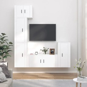 vidaXL Conjunto móveis de TV 5 pcs madeira processada branco