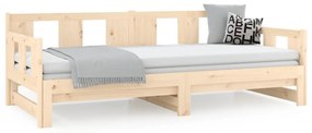 Estrutura sofá-cama de puxar 2x(90x200) cm madeira pinho maciço