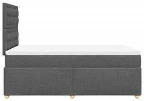 Cama boxspring com colchão 120x190 cm tecido cinzento-escuro