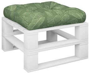 Almofadão para paletes 58x58x10 cm tecido oxford padrão folhas