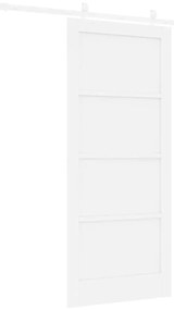 Porta Deslizante vidaXL com Conjunto de Ferragens Branca 86x198,5 cm M