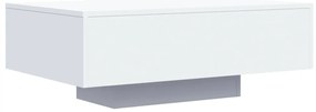 Mesa de centro com luzes LED 85x55x31 cm branco