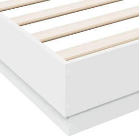 Estrutura de cama com luzes LED 160x200 cm branco