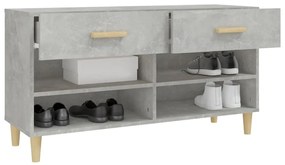 Sapateira 102x35x55 cm madeira processada cinzento cimento