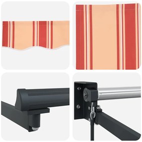 Toldo Retrátil Manual Amarelo e Laranja 300 x 250 cm