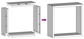 Suporte para lenha 100x40x100 cm aço branco