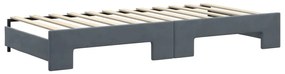 Sofá-cama c/ gavetão e gavetas 90x200 cm veludo cinzento-escuro