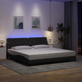 vidaXL Estrutura de cama com LED sem colchão 200x200 cm tecido