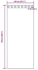 Cortinas de Veludo 2 peças com Ilhós Creme 140x225 cm