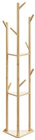 Cabide com ganchos e prateleiras 39x33x166 cm bambu