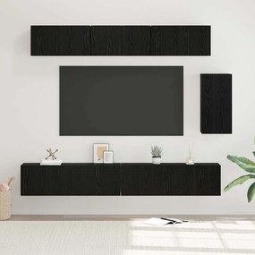 Conjunto de móvel de TV 6 pcs Carvalho Preto 100 x 30 x 30 cm
