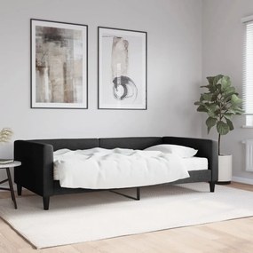 3196567 vidaXL Sofá-cama com colchão 100x200 cm tecido preto