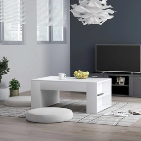 802111 vidaXL Mesa de centro 100x60x42 cm contraplacado branco