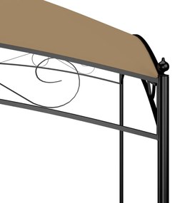 Gazebo 3x3x2,65 m 180 g/m² cinzento-acastanhado