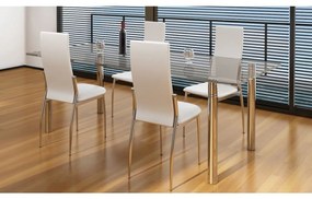 vidaXL Cadeiras de jantar 4 pcs couro artificial branco