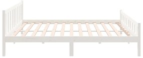 Estrutura de cama 160x200 cm madeira maciça branco