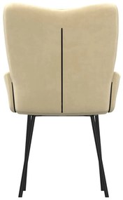 Cadeiras de jantar 2 pcs veludo cor creme