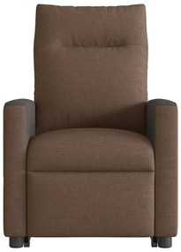 Poltrona reclinável massagens tecido castanho