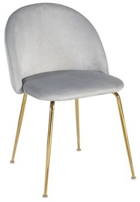 Cadeira Golden Dalnia Veludo - Cinza claro
