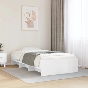 vidaXL Estrutura de cama 100x200 cm derivados de madeira branco