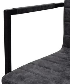 Cadeiras de jantar cantilever 6 pcs couro artificial preto