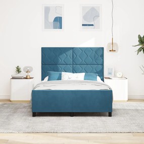 Cama vidaXL Azul Escuro 140x190 cm Veludo