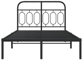Estrutura de cama com cabeceira 120x200 cm metal preto