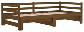 Sofá-cama puxar 2x(80x200) cm pinho maciço castanho mel