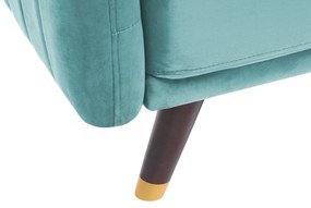 Sofá-cama de 3 lugares em veludo azul claro SENJA Beliani