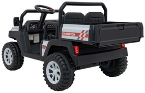 Jipe elétrico para Crianças 2 Lugares 24V Champion Rodas Espuma EVA, Assento couro ecológico Branco