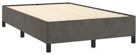 Cama boxspring com colchão 120x190 cm veludo cinzento-escuro