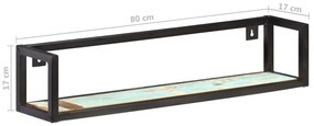 Prateleiras de parede 2 pcs 80 cm madeira recuperada maciça