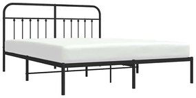 Estrutura de cama com cabeceira 183x213 cm metal preto