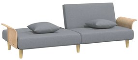 Sofá-Cama Pelier com Apoio de Braços - Cinzento - Design Cannage