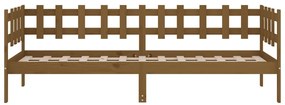 Sofá-cama 90x200 cm madeira de pinho maciça castanho mel