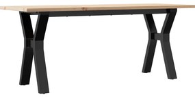 Mesa de centro estrutura em Y 110x40x45cm pinho e aço