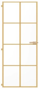 Porta interior 83x201,5 cm vidro temperado e alumínio dourado