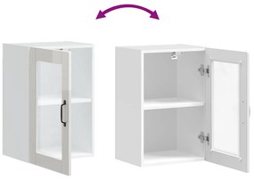 Armário de parede cozinha porta vidro Porto branco alto brilho