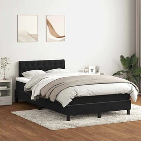 vidaXL Cama com molas/colchão 120x220 cm veludo preto