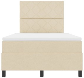 Cama Box com Colchão Creme 120x200 cm Tecido