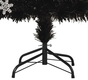 Árvore de Natal com flocos de neve LED 240 cm fibra ótica preto