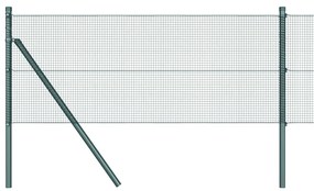 Cerca de Fio Soldado com 13 Postes Verde 0.5x100 m Aço