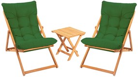 Conjunto de Mesa e Cadeiras de Jardim My005 – Verde Natural – Mesa 40x