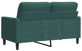 Sofá de 2 lugares 120 cm veludo verde-escuro