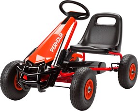 Kart a pedais  para crianças, com assento ajustável, pneus de EVA,  e travão, 110 x 61 x 62 cm, vermelho