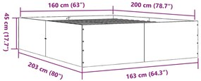 Estrutura de cama 160x200 cm derivados de madeira branco