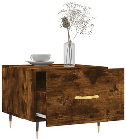 Mesa centro 2 pcs 50x50x40 cm madeira processada cor fumado